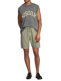 Cotton-Blend Drawstring Shorts