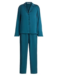 Piped Silk Pajamas