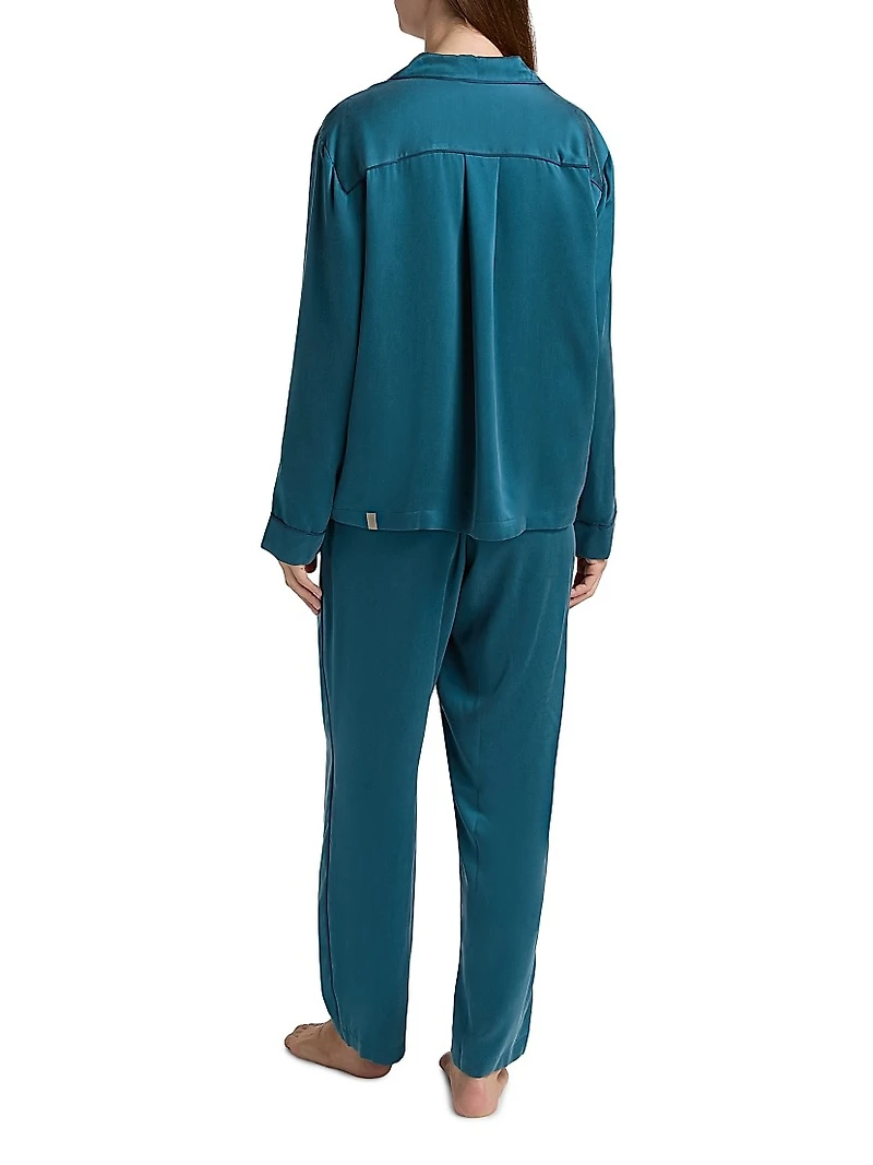 Piped Silk Pajamas