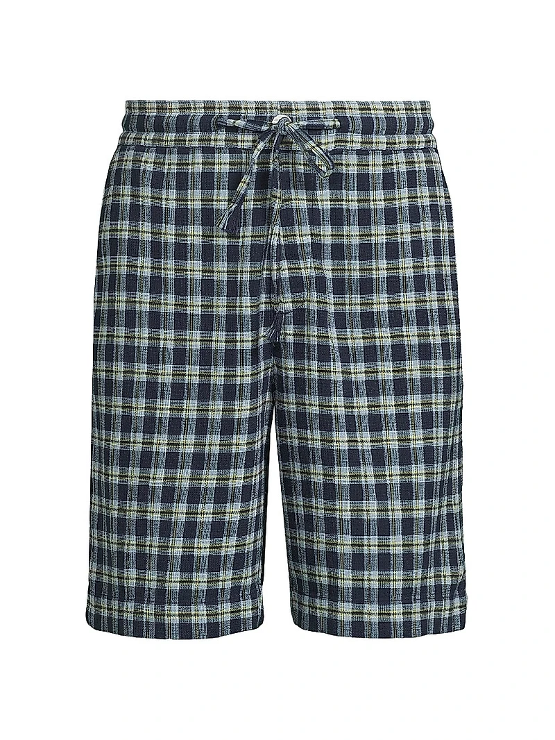 Dune Plaid Fringe Beach Shorts