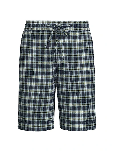 Dune Plaid Fringe Beach Shorts