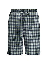 Dune Plaid Fringe Beach Shorts