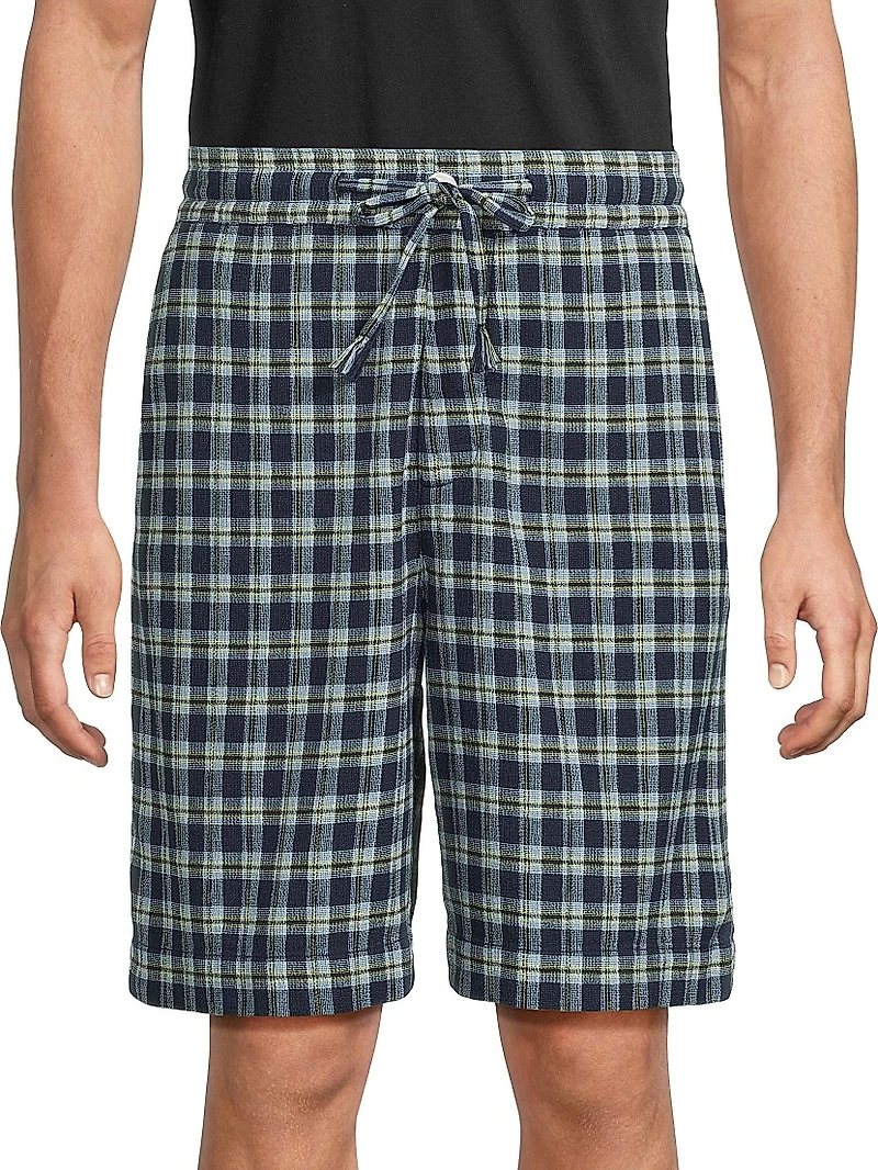 Dune Plaid Fringe Beach Shorts