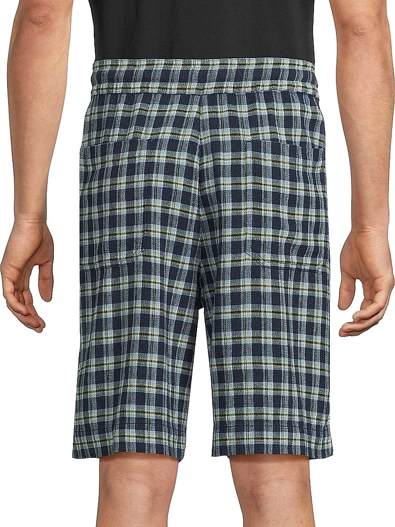 Dune Plaid Fringe Beach Shorts