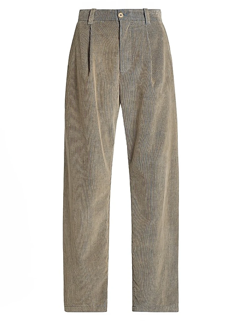 Wale Corduroy Pleated Trousers