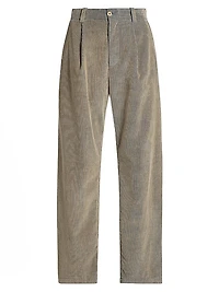 Wale Corduroy Pleated Trousers