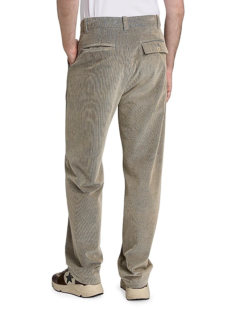 Wale Corduroy Pleated Trousers