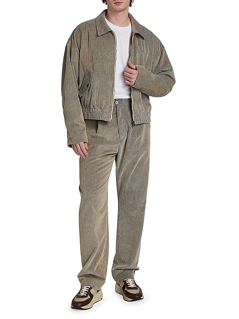Wale Corduroy Pleated Trousers