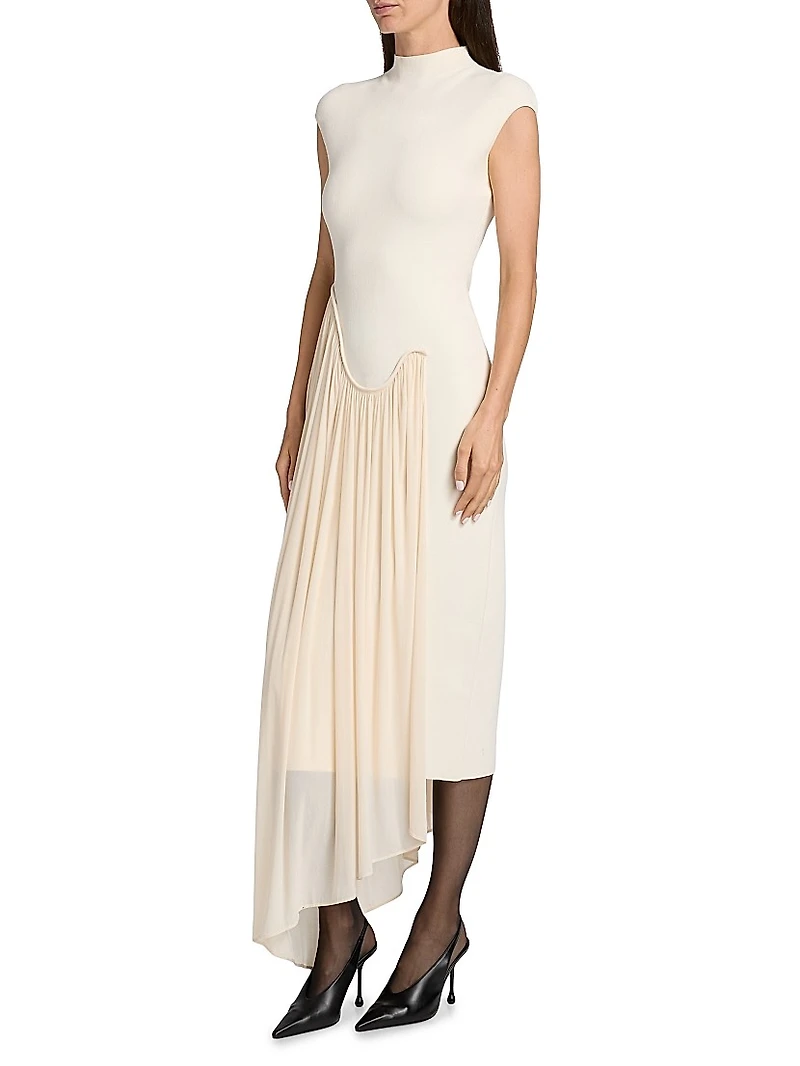 Francis Asymmetric Knit Midi-Dress