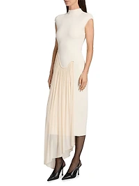 Francis Asymmetric Knit Midi-Dress