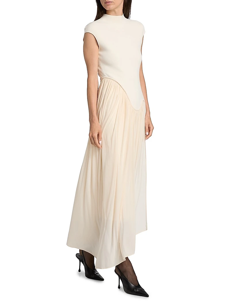 Francis Asymmetric Knit Midi-Dress