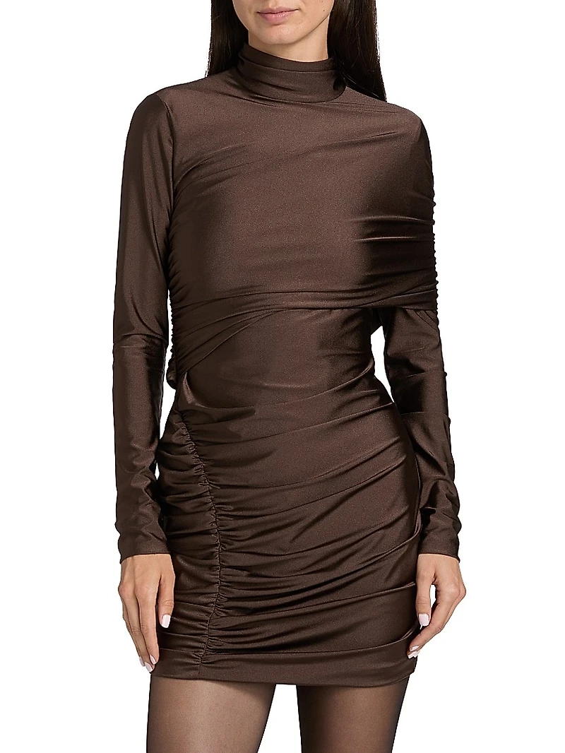 Fallon Ruched Wrap Minidress