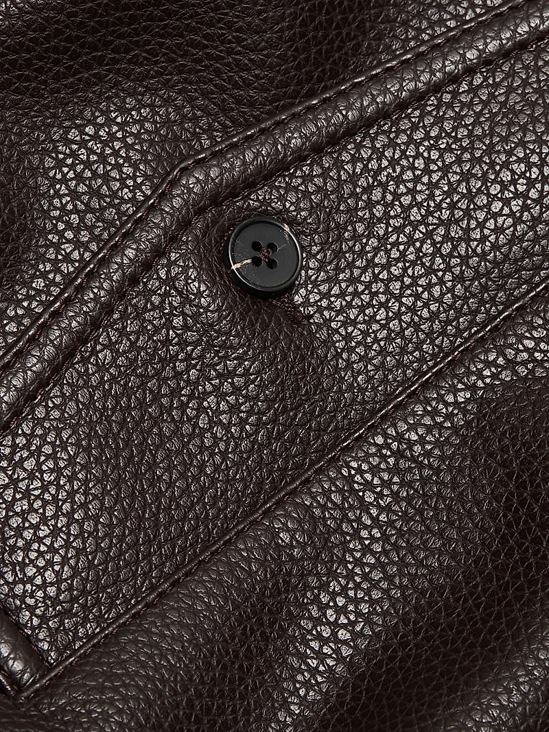 Murphy Faux-Leather Oversized Bomber Jacket