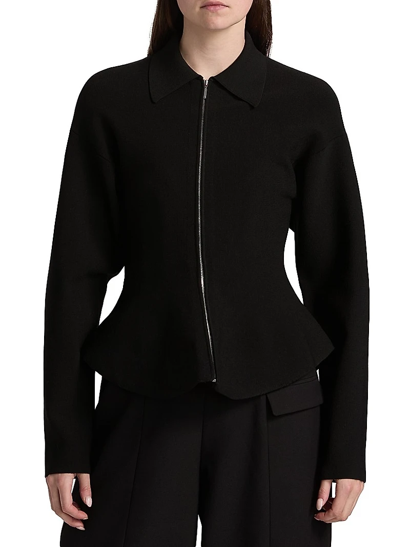 Daphne Knit Zip-Front Jacket