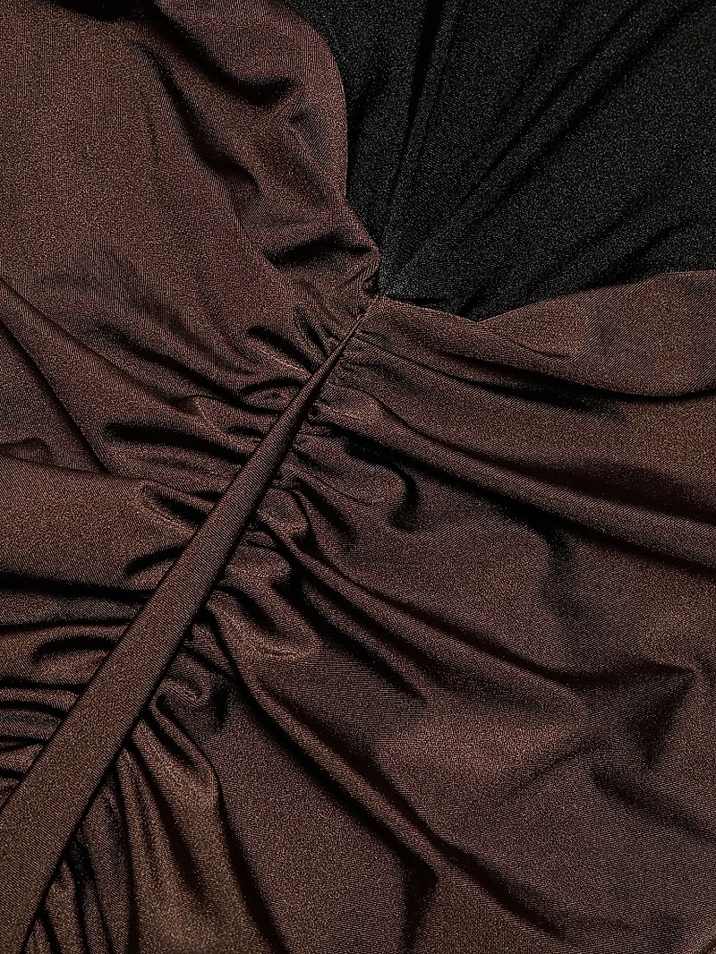 Tate Ruched Colorblocked Gown