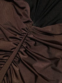 Tate Ruched Colorblocked Gown