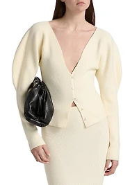 Chevelle Bishop-Sleeve Knit Cardigan
