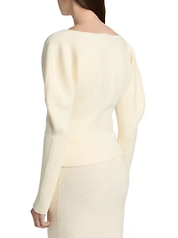 Chevelle Bishop-Sleeve Knit Cardigan