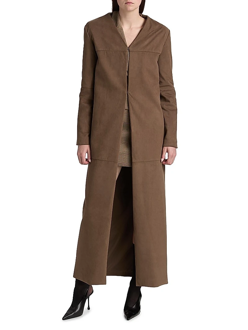 Wren Faux-Suede Long Jacket