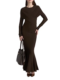 Phoenix Rib-Knit Wrap Maxi Dress