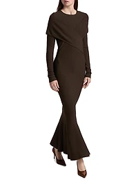 Phoenix Rib-Knit Wrap Maxi Dress