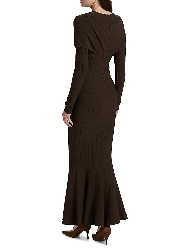 Phoenix Rib-Knit Wrap Maxi Dress