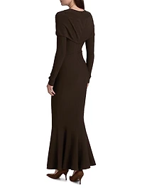 Phoenix Rib-Knit Wrap Maxi Dress