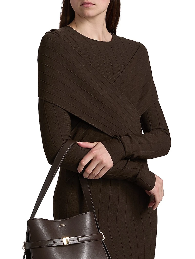 Phoenix Rib-Knit Wrap Maxi Dress