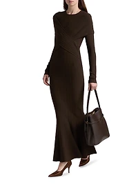 Phoenix Rib-Knit Wrap Maxi Dress