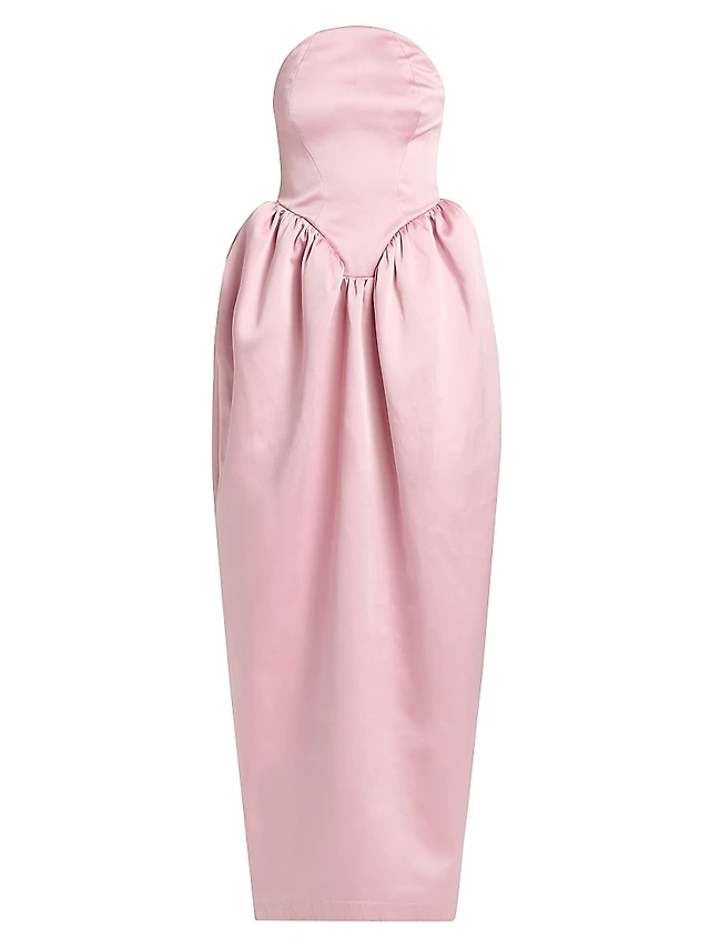 We Wore What Strapless Corset Peplum Maxi Dress | The Summit