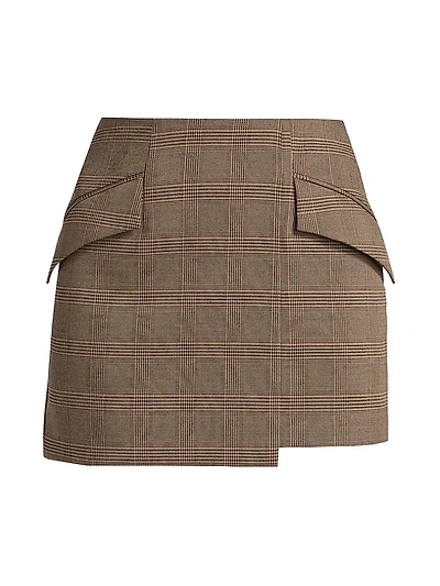 Jules Plaid Asymmetric Miniskirt