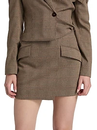 Jules Plaid Asymmetric Miniskirt