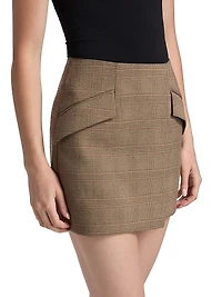 Jules Plaid Asymmetric Miniskirt