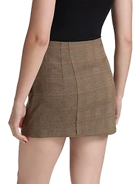 Jules Plaid Asymmetric Miniskirt
