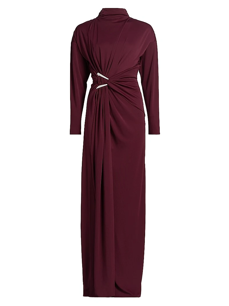 Remington Ruched Slit Gown