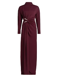 Remington Ruched Slit Gown