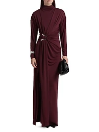 Remington Ruched Slit Gown
