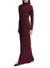 Remington Ruched Slit Gown