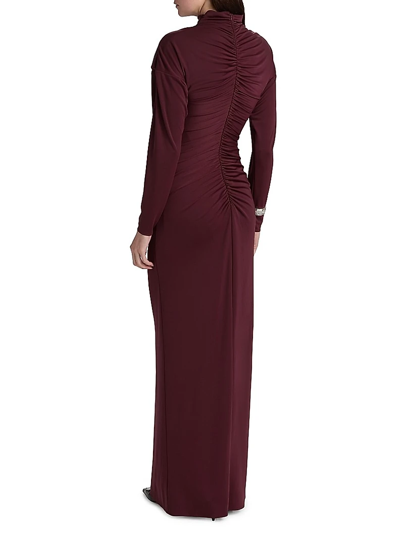 Remington Ruched Slit Gown
