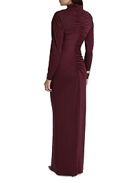 Remington Ruched Slit Gown