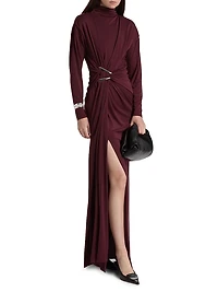 Remington Ruched Slit Gown