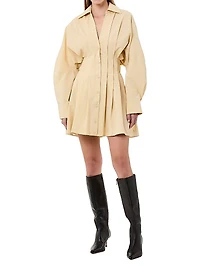 Fabienne Pleated Mini Shirtdress