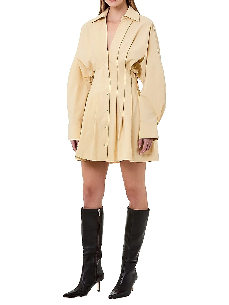 Fabienne Pleated Mini Shirtdress