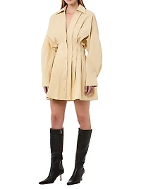 Fabienne Pleated Mini Shirtdress