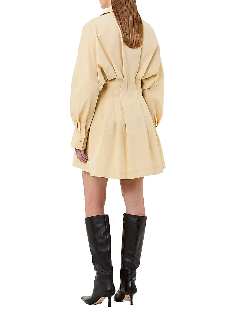 Fabienne Pleated Mini Shirtdress
