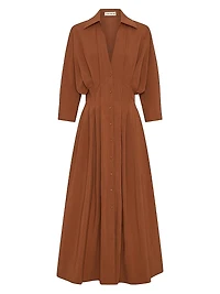 Lanae V-Neck Pleated Maxi Dress
