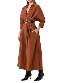 Lanae V-Neck Pleated Maxi Dress