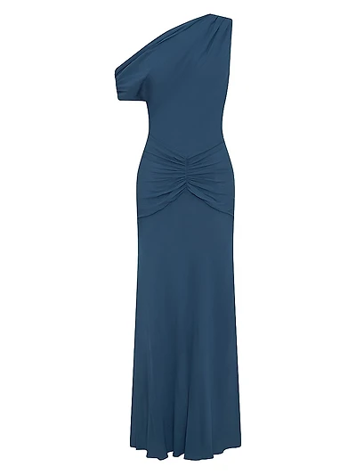 Elza One-Shoulder Paneled Maxi Dress