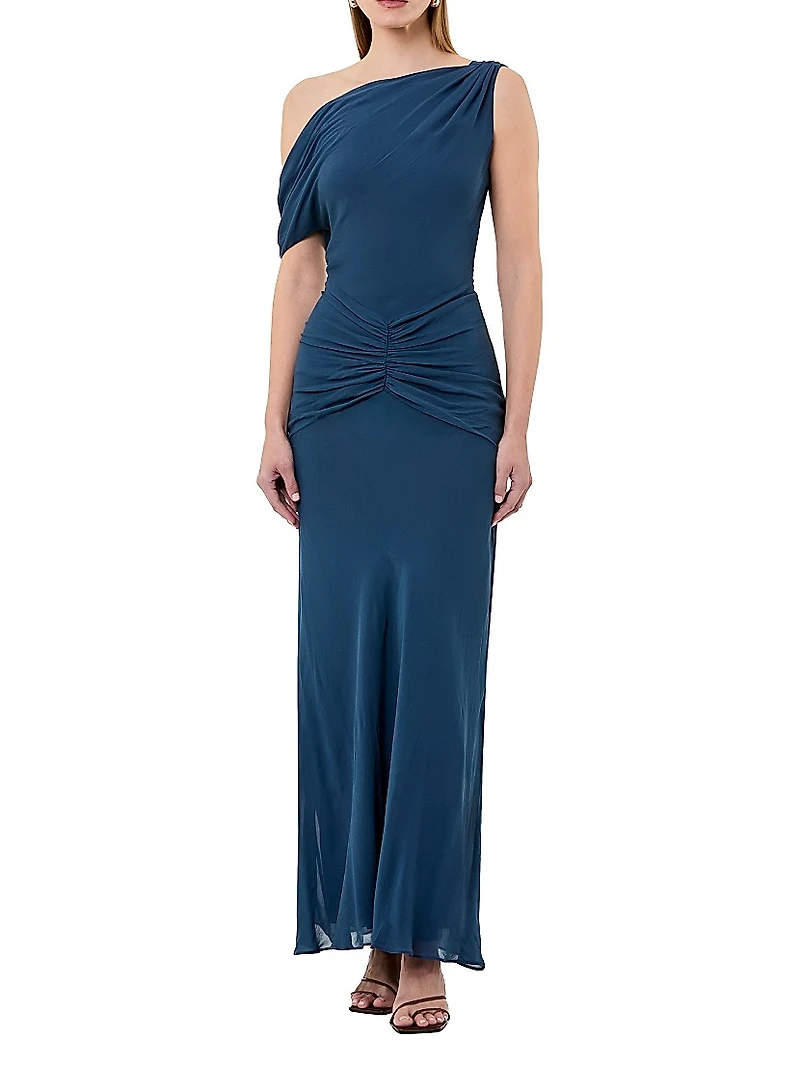 Elza One-Shoulder Paneled Maxi Dress