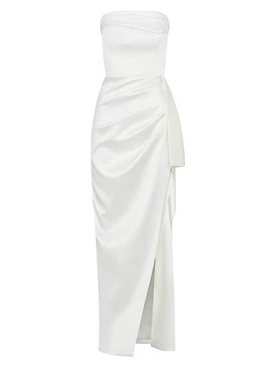 Erelyn Strapless Side-Sash Gown